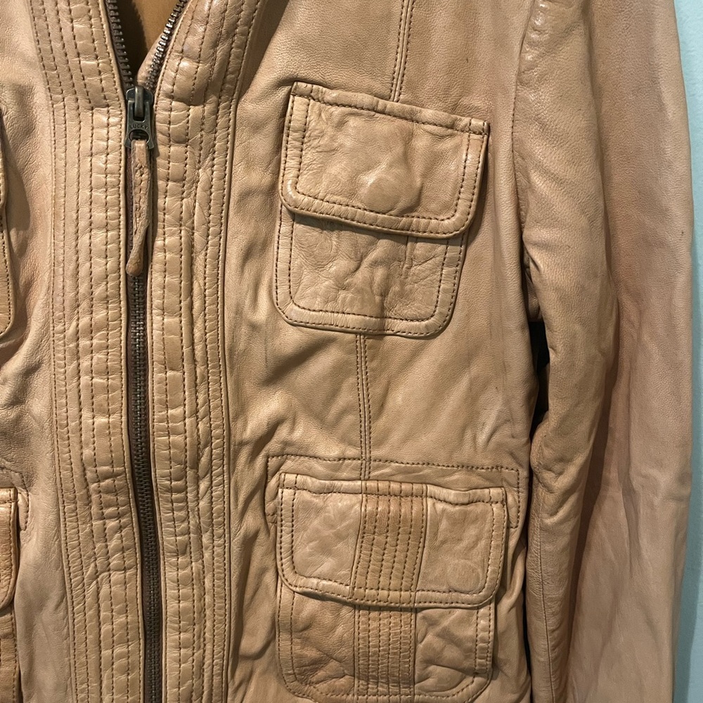 Lucky Brand Tan Leather Jacket - Picture 3 of 5